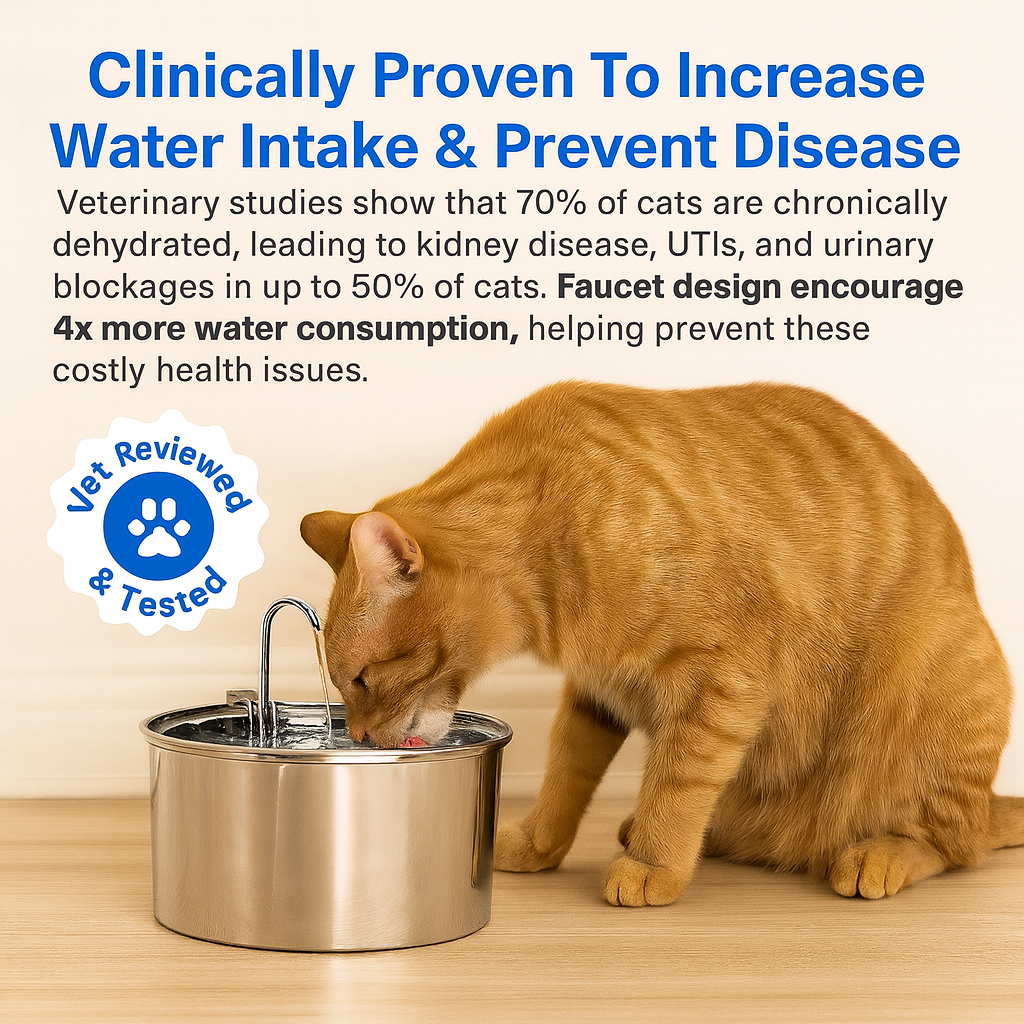 FEF 3.2 L Stainless Steel Automatic Pet Water Fountain